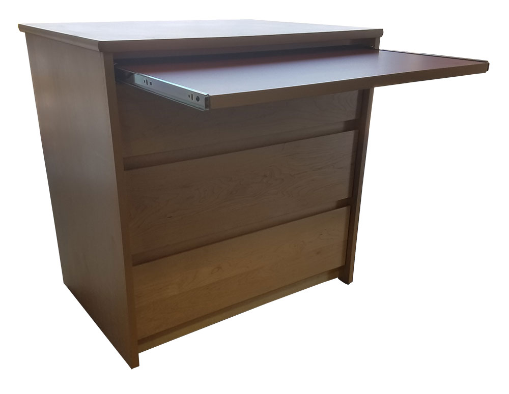 Nittany Alternative Workspace: 3 Equal Drawer Storage Unit\/Workspace w\/Pull-Out Work Surface - Multiple Sizes